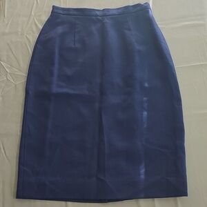 Royal Blue Wool Pencil Skirt